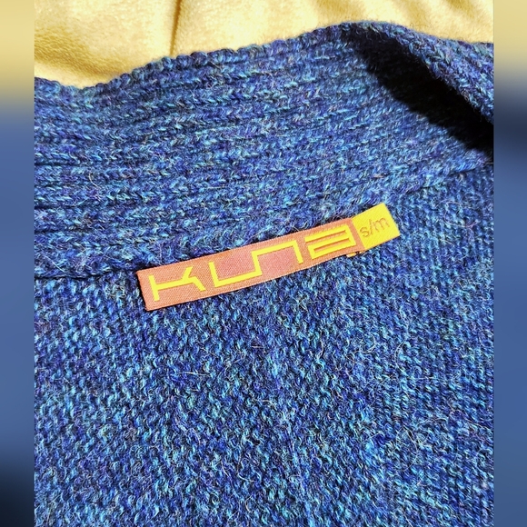 Kuna Luxury Alpaca Longline Open Cardigan Blue Duster Sweater Pockets Sz S/M - Picture 5 of 6